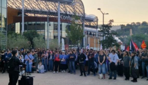 Rassemblement contre la venue de Marguerite Stern à Lyon